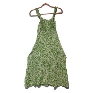 Faithfull the Brand sz XS peasant hobo sundress midi green floral #3268